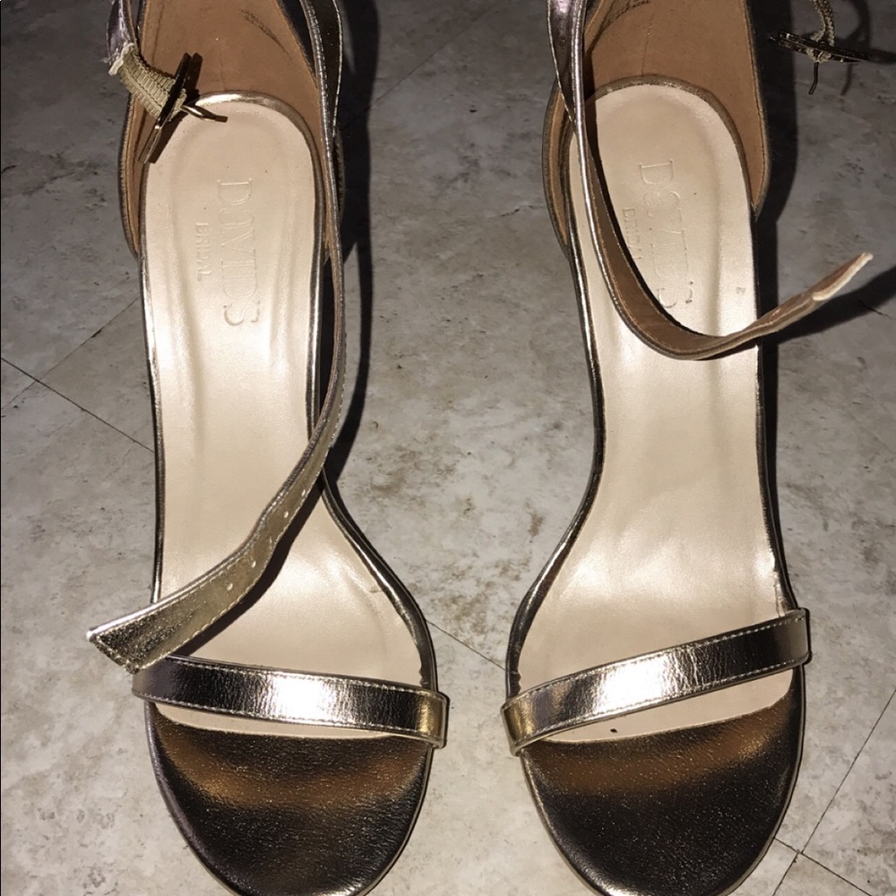 Gold strappy heels